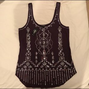 EXPRESS: Purple sequin top